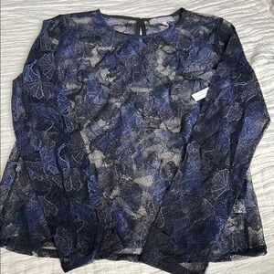 Elegant Blue Lace Women's Top